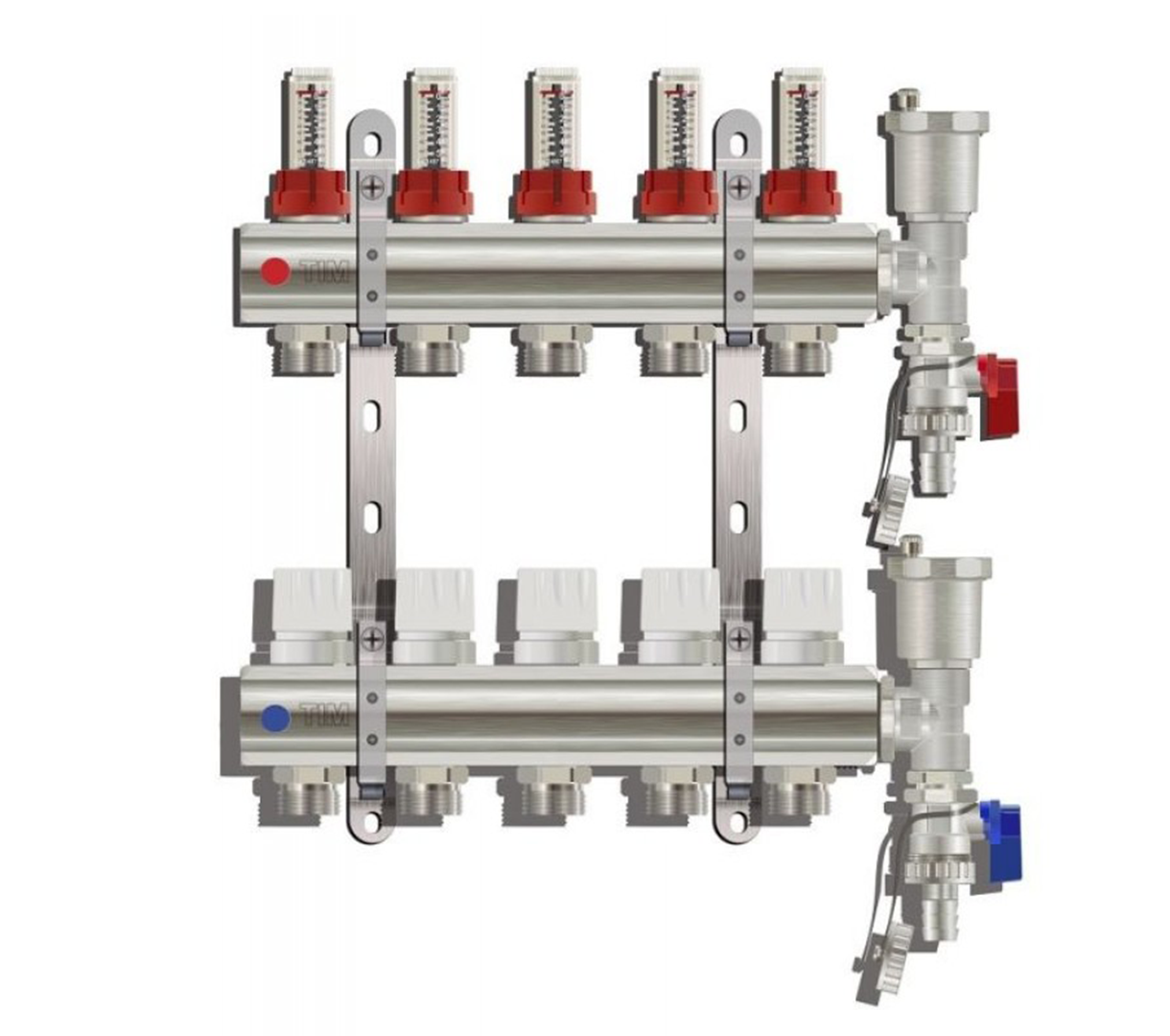 расходомер коллекторный valtec vt. Tim kas5006. , расходомер, воздухоотводчик, сливной кран, термометр. коллекторная группа tim (ka005). коллекторная группа tim ka003.