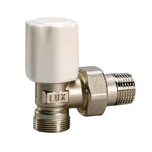 Вентиль ручной регулировки угловой LUXOR RS 12 - 1/2' (резьба метрическая, для металлопласт. труб)