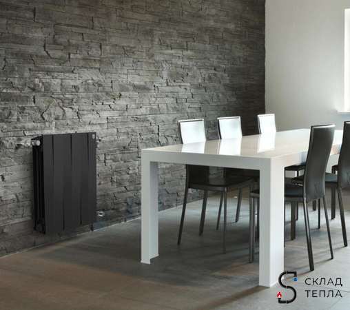 Радиатор биметаллический Royal Thermo PianoForte 500 Noir Sable (Чёрный) - 15 секций. Вид 2.