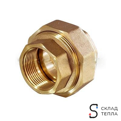 Соединение быстроразъемное (американка) латунное TIM - 1/2" (ВР/ВР, 1шт). Вид 1.