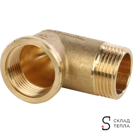 Отвод 90° латунный резьбовой равнопроходный STOUT (НР/ВР) - 1/2". Вид 2.