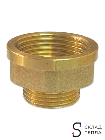 Переходник латунный с внутренней резьбой на наружную TIM - 1 1/2" x 1" (1шт). Вид 3.