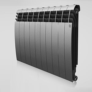 Радиатор биметаллический Royal Thermo BiLiner 350 Silver Satin (Серый)  - 10 секций
