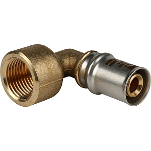 Переход на внутреннюю резьбу угловой STOUT - 16 x 1/2' (прессовой, для металлопластиковых труб, 2шт)