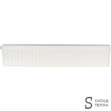 Радиатор стальной KERMI FTV 22 - высота 200 мм, длина 2300 мм с нижним подключением. Вид 4.