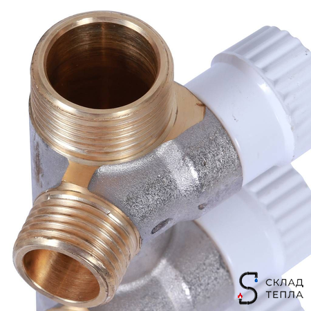 Коллектор регулирующий STOUT- 3/4" (НР/ВР) на 4 контура 1/2"(плоское уплотнение). Вид 9.