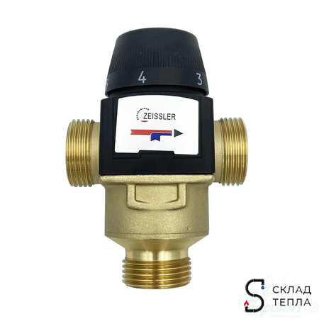 Термостатический смесительный клапан Zeissler - 1" НР (20°- 55°C, KVs 4,5 м³). Вид 1.