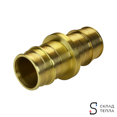 Муфта РОС 40 латуная для труб из сшитого полиэтилена (аналог Uponor и Usystems). Вид 1.