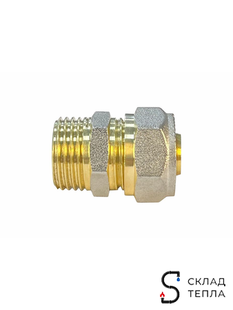 Переход на наружную резьбу VALFEX - 16 x 1/2" (винтовой, для металлопластиковых труб) 1шт. Вид 7.