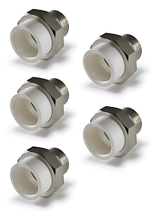 Переход на наружную резьбу разъемный TIM - 20 x 1/2' (комплект- 5 шт.)