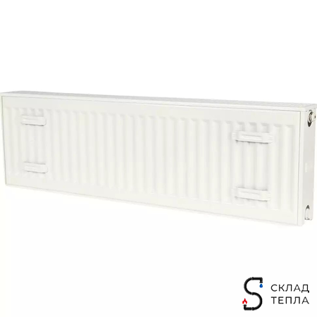 Радиатор стальной KERMI FTV 22 - высота 300 мм, длина 2000 мм с нижним подключением. Вид 3.