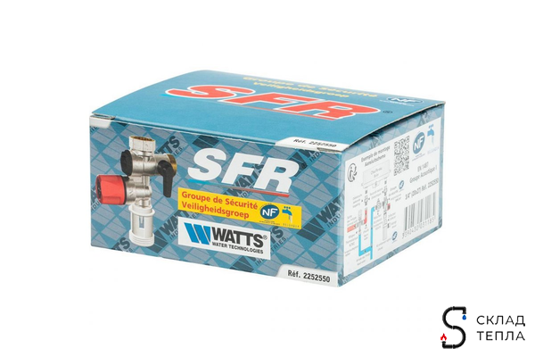 Группа безопасности бойлера WATTS SFR - 3/4" (сбросное отверстие 1", для бойлеров до 10 кВт). Вид 9.