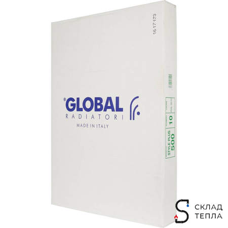 Радиатор биметаллический GLOBAL STYLE PLUS 500 - 10 секций (цвет черный). Вид 2.