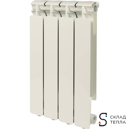 Радиатор алюминиевый STOUT Bravo 500 - 4 секции. Вид 1.