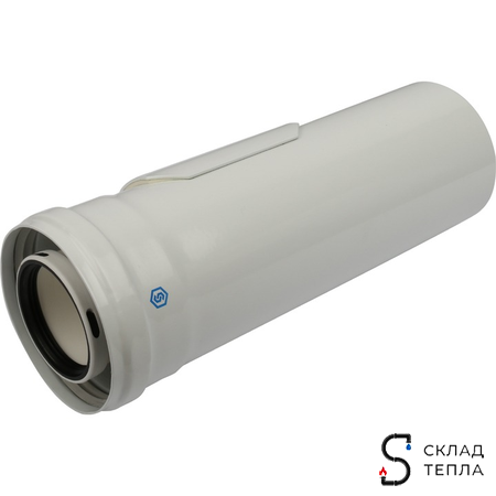 Труба с инспекционным окном для коаксиального дымохода STOUT D60/100 мм (для конденсационного котла). Вид 1.