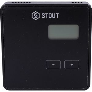 STOUT Беспроводной комнатный двухпозиционный регулятор ST-294v2, черный STOUT Беспроводной комнатный двухпозиционный регулятор ST-294v2, черный