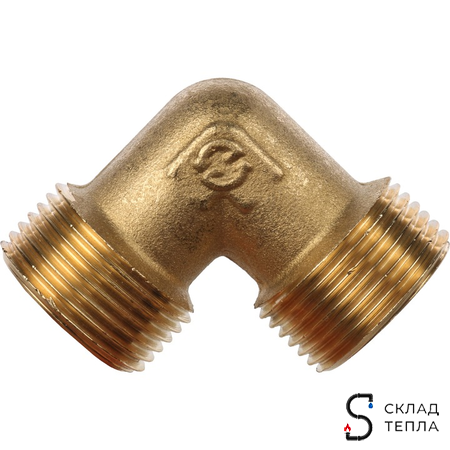 Отвод 90° латунный резьбовой равнопроходный STOUT (НР/НР) - 1/2". Вид 5.