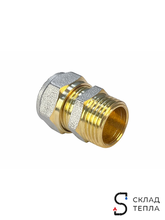 Переход на наружную резьбу VALFEX - 16 x 1/2" (винтовой, для металлопластиковых труб) 1шт. Вид 4.