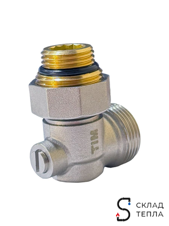 Узел нижнего подключения угловой одинарный TIM 3/4"х1/2". Вид 2.