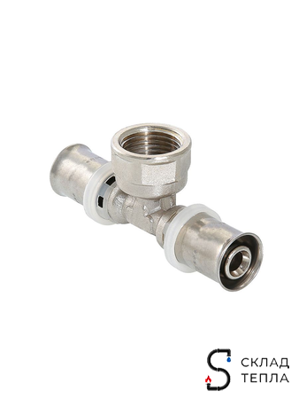 Пресс-тройник с внутренней резьбой TIM - 16 x 1/2" (для металлопластиковых труб) 2шт. Вид 2.