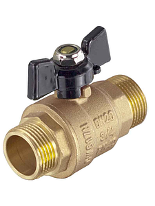 Кран шаровой TIM - 1/2' (НР/НР, PN40, Tmax 150°С, ручка-бабочка черная)