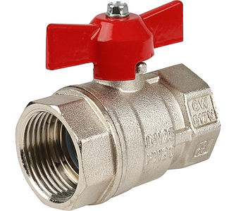Кран шаровой полнопроходной ITAP IDEAL 092 - 3/4' (ВР/ВР, PN40, Tmax 150°С, ручка-бабочка красная)