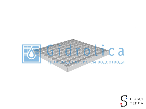 Решетка ячеистая стальная оцинкованная для дождеприемника Gidrolica 300х300. Вид 2.