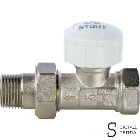 Клапан термостатический прямой STOUT - 1/2" (PN10, Tmax - 120°С). Вид 2.