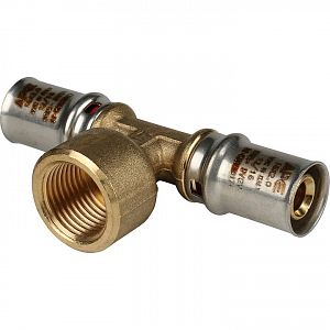 Тройник комбинированный с внутренней резьбой STOUT - 20 x 3/4" (прессовой, для металлопласт.труб) Тройник комбинированный с внутренней резьбой STOUT - 20 x 3/4' (прессовой, для металлопласт.труб)