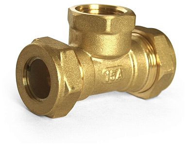 Тройник с внутренней резьбой TIM 25 х 1/2' для гофрированной трубы