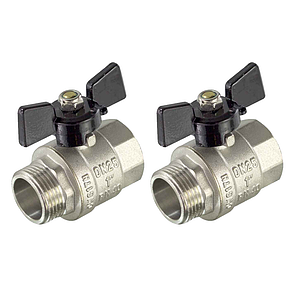 Кран шаровой полнопроходной TIM - 3/4' (НР/ВР, PN40, ручка-бабочка черная, 2шт)