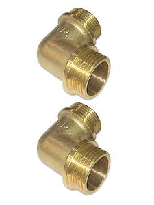 Отвод 90° латунный резьбовой равнопроходный TIM (НР/НР) - 1' (2шт.)