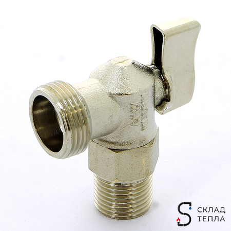 Кран шаровой угловой ITAP 392 - 1/2" x 3/4" (НР/НР, PN16, ручка-флажок, для стиральных машин). Вид 1.