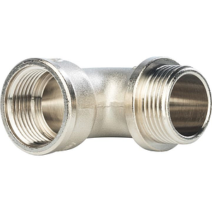 Отвод 90° с упором латунный резьбовой STOUT (НР/ВР) - 3/4' (никелированный)