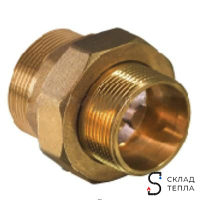 Соединение быстроразъемное (американка) латунное TIM - 3/4" (НР/НР, 1шт). Вид 4.