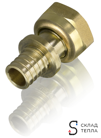 Переход на накидную гайку TIM - 25 x 3/4" (для труб из сшитого полиэтилена, 1 шт). Вид 4.