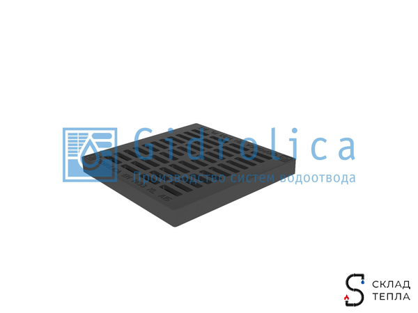 Решетка пластиковая для дождеприемника Gidrolica 200х200. Вид 3.