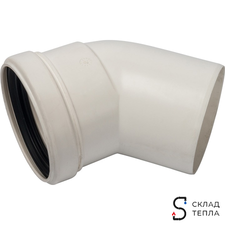STOUT Элемент дымохода конденсац. угол 45° DN80 м/п PP-FE. Вид 2.
