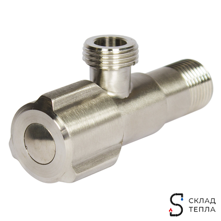 Вентиль угловой TIM - 1/2" x 1/2" (НР/НР, с отражателем, нержавеющая сталь). Вид 1.