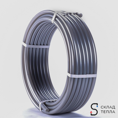 Труба из сшитого полиэтилена ROMMER - 20x2,8 (PE-Xa/EVOH, PN10, цвет серый), бухта 20м. Вид 2.