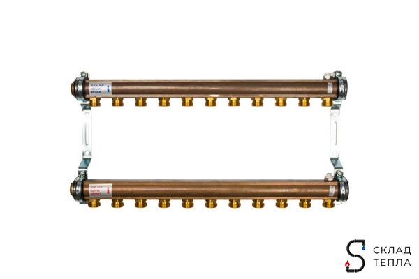 Коллекторная группа WATTS HKV/A - 1"ВР/ВР на 12 контуров 3/4"EK (латунь). Вид 1.