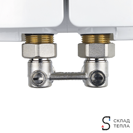 Узел нижнего подключения угловой STOUT - 3/4" (для двухтрубной системы). Вид 1.
