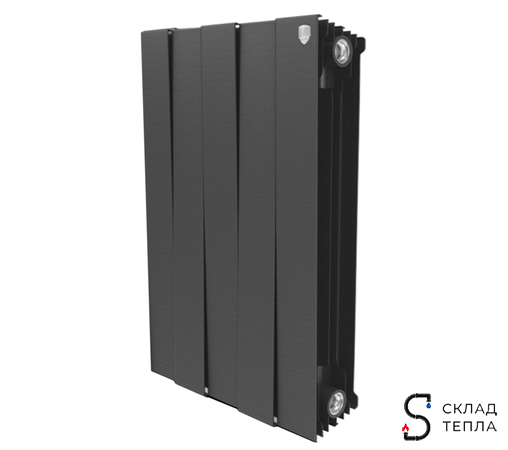 Радиатор биметаллический Royal Thermo PianoForte 500 Noir Sable (Чёрный) - 5 секций. Вид 1.