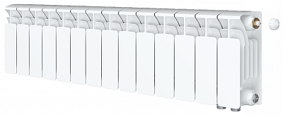 Радиатор биметаллический Rifar Base Ventil 200 - 14 секций (подключение нижнее справа) Радиатор биметаллический Rifar Base Ventil 200 - 14 секций (подключение нижнее справа)