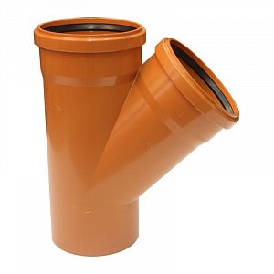 Тройник 45° переходной для наружней канализации Агригазполимер - 160 x 110
