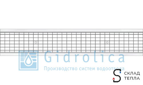 Решетка ячеистая стальная оцинкованная DN150 Gidrolica 1000х187 мм. Вид 2.