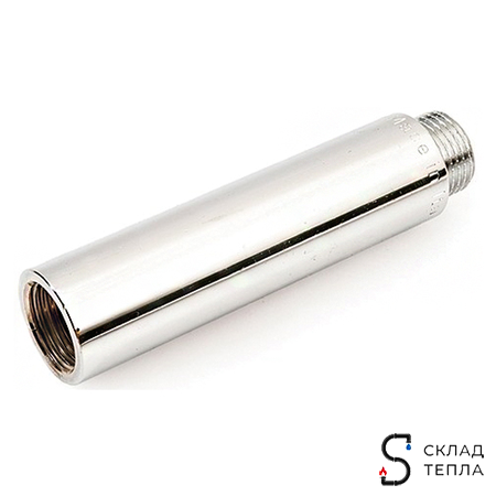 Удлинитель резьбовой STOUT - 3/4" длина 100 мм (НР/ВР, цвет хромированный). Вид 1.
