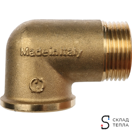 Отвод 90° латунный резьбовой равнопроходный STOUT (НР/ВР) - 1/2". Вид 6.
