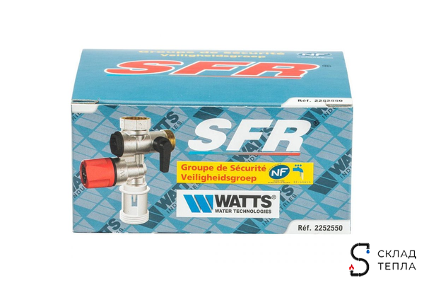 Группа безопасности бойлера WATTS SFR - 3/4" (сбросное отверстие 1", для бойлеров до 10 кВт). Вид 8.