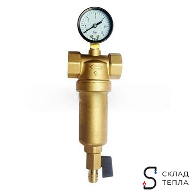 Фильтр с манометром 1/2" (для горячей воды) г-г. Вид 1.